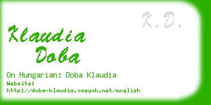 klaudia doba business card